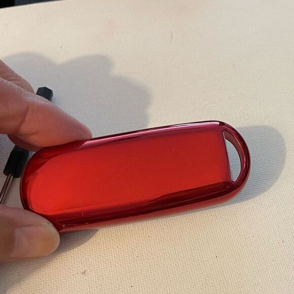 Mazda Key Fob Keychain in Red Leather & Fob Case Cover in Red NWT - Picture 5 of 6